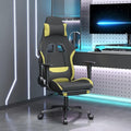 SKM Massage Gaming Chair with Footrest Black and Light Green Fabric (Weight-16KG)