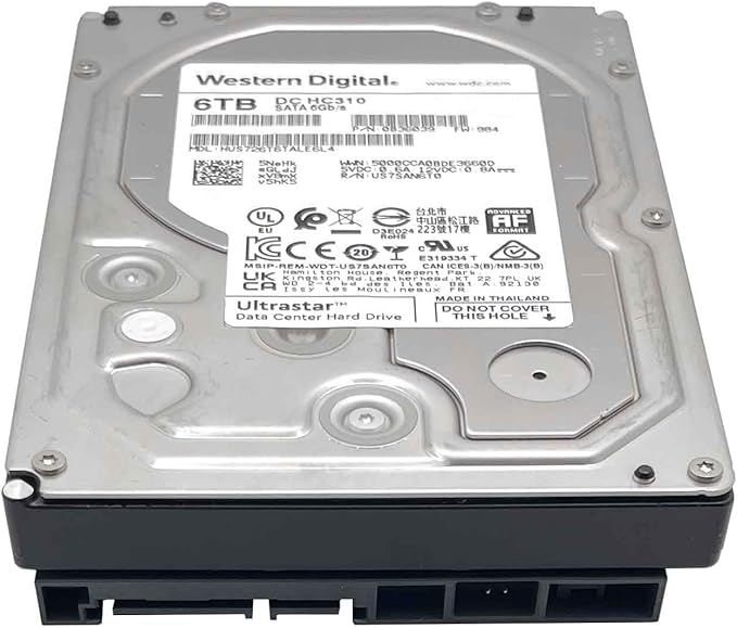 Western Digital 6TB Ultrastar DC HC310 SATA HDD - 7200 RPM Class SATA 6 Gb/s 256MB Cache 3.5inch - HUS726T6TALE6L4 (Renewed)