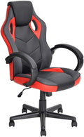 Nicer Furniture Gaming Chair Reclining Racing Game Chair Ergonomic Computer Chair for Gamer with Back Tilt and Armrest (RED)