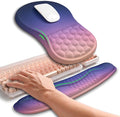 Hokafenle 2in1 Combination Wave Keyboard Wrist Rest and Ergonomic Curvature Mouse Pad Wrist Support for Relieve Wrist Pain Filled with Soft Cushion Memory Foam Dawn