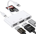 Lightning to HDMI Adapter with USB Camera and Charging Port SD Card Reader for iPhone 6 in 1 Camera Adapter to iPhone Supports MIDI Keyboard Mouse HD TV/Projector/Monitor Plug &amp Play