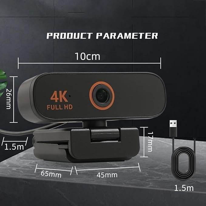 GIZNXBA 4K Webcam for Streaming High-Precision Autofocus Noise-Cancelling Mics USB Webcam with Built-in Privacy Cover Streaming Camera for Live Commerce/Gaming/Beauty