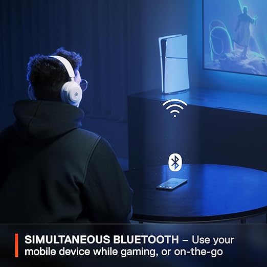 SteelSeries Arctis Nova 7P Wireless Multi-Platform Gaming Headset — Neodymium Magnetic Drivers — 2.4GHz + Bluetooth — 38Hr USB-C Battery — Gen2 AI Mic — PlayStation PC Switch VR Mobile - White
