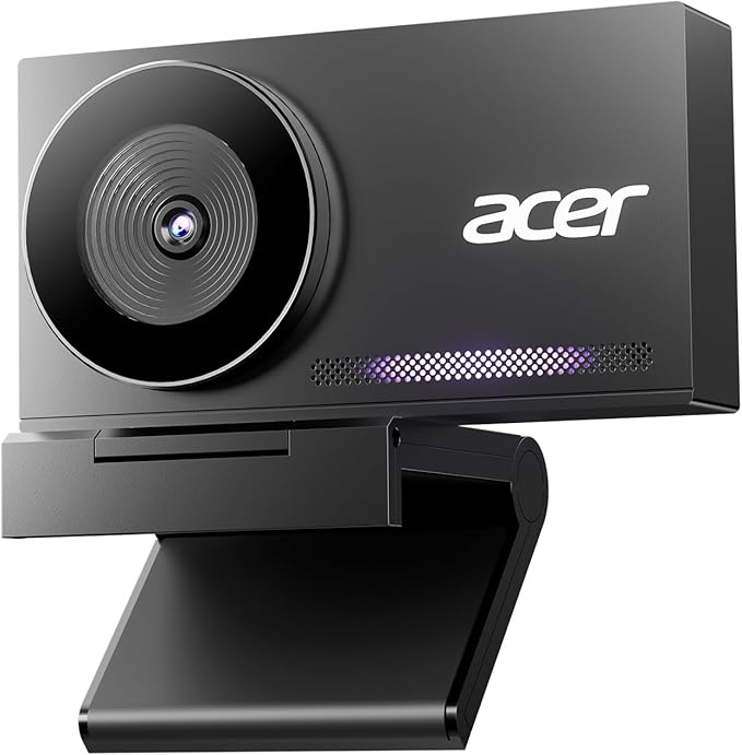 acer 4K Webcam for PC/Mac with All-Metal Unibody Sculpted Sony 1/2 Sensor PDAF 2 Noise Reduction Mics Privacy Cover Lightweight Fast Cooling Streaming Camera for Live Meeting Commerce Gaming