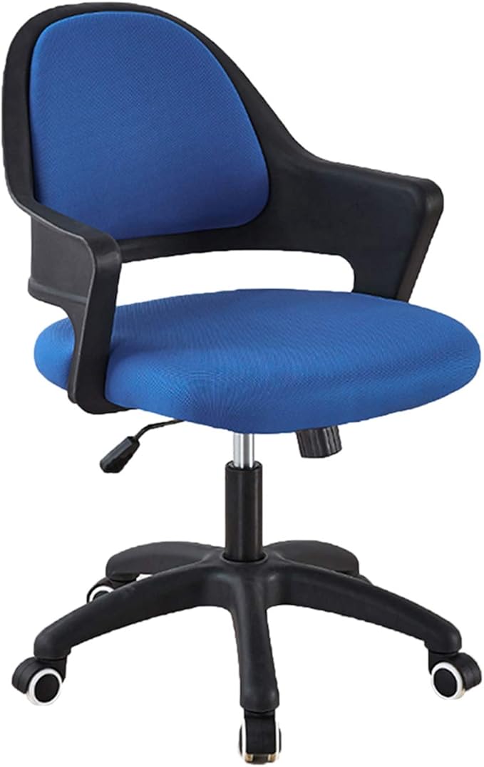 Mlaea TV Station Lounge Laboratory Chair Desk Task Dining Chair with Rolling Wheels Gaming Club Bar Chair 59 * 58 * 84CM(Color:Blue)