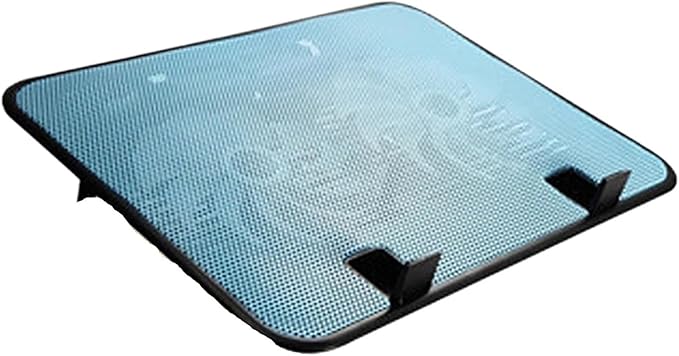 Compatible for 14 Notebook Cooling Pad 5V Dual Fan USB External Slim Stand Silent Metal Panel High Speed(Blue)