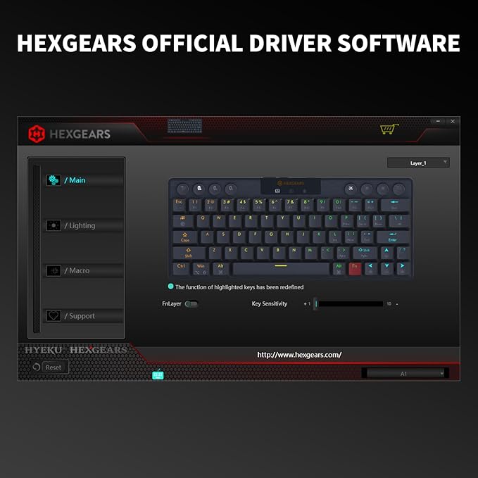 Hexgears A1 Low Profile Wireless Mechanical Keyboard - 60% Compact TKL Bluetooth 5.0/2.4GHz/Wired USB C Hot Swappable Linear Switch RGB Backlit Mini Portable Gaming Keyboard Aluminum for PC/MAC