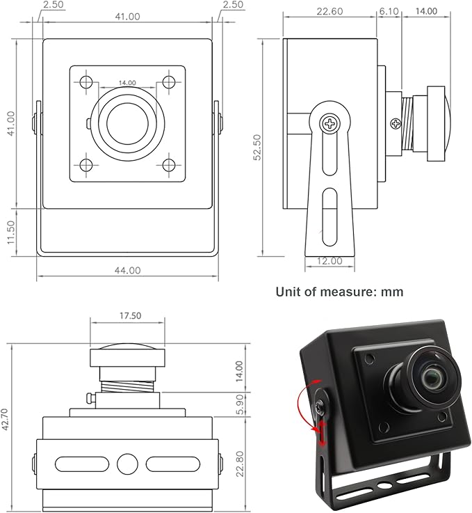 SVPRO 5MP 30FPS USB Camera Wide Angle Video Camera for ComputerIMX335 Sensor High Resolution Small USB Security Camera for 3D PrinterLaser EngraverMachine Vision