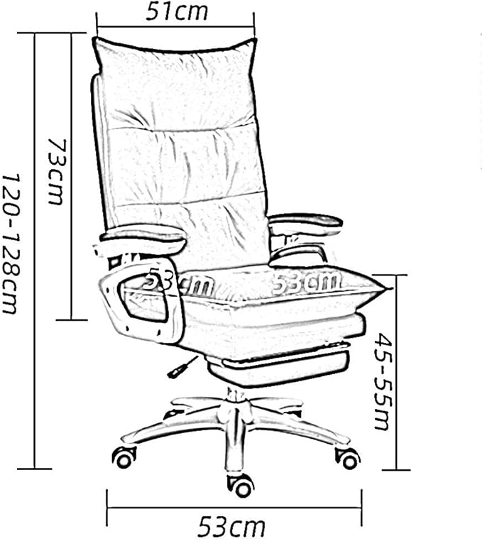 REMYS Home Office Chair Executive Office Chair Double Thickening Design Home Office Chair Tilt 140° with footrest and backrest Fabric Racing Game Chair (Color : Brown)