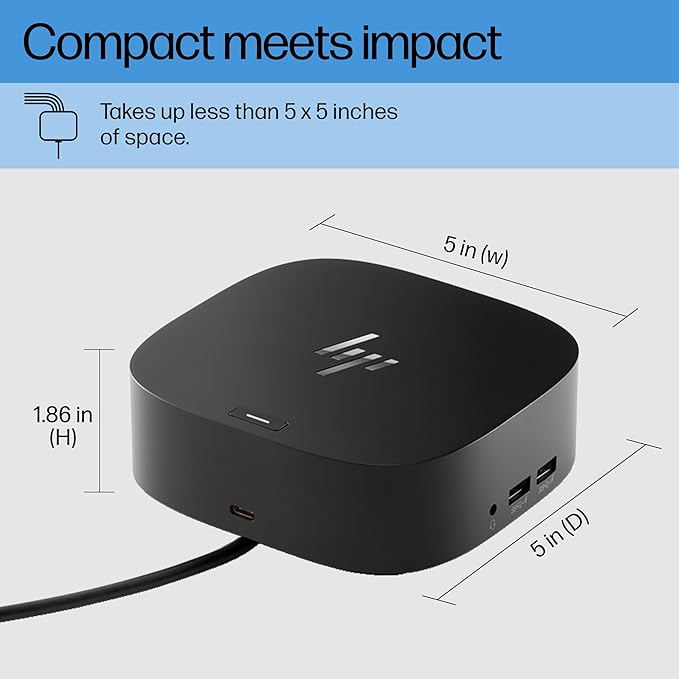HP USB-C Dock G5-11-in-1 Adapter for Both USB-C and Thunderbolt-Enabled Laptops PCs &amp Notebooks - for Charging Networking or Data Transfers - Great for Secure &amp Remote ManagementBlack