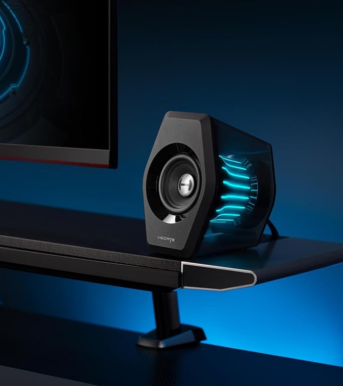 Edifier G2000 Pro 2.0 RGB Gaming Speakers with 64W Peak Power Virtual 7.1 Surround Sound 270° TempoFlow Light Sync Bluetooth 5.4/USB-C/AUX for PC PS5 Game Console (Black)