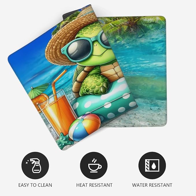 Beach Turtle Large Mouse Pad Gaming Mousepad Desk Mat for Desktop Computer Keyboard Waterproof Mouse Mat Desk Pad with Non-Slip Base for Game School Office Home 35.4 x 15.7