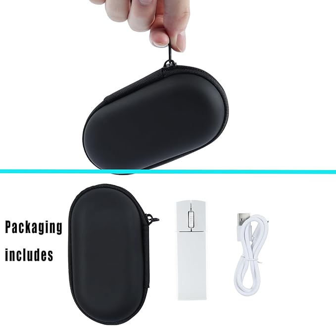 Wireless Mouse Mini Small Wireless Mouse Travel Mouse Portable Mini Cordless Mouse Rechargeable Wireless Mouse 2.4G Optical Mouse with USB Receiver for PC Laptop Computer(White)