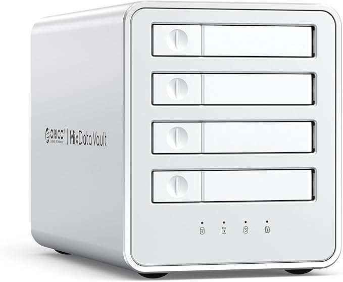 ORICO All-Flash 2.5-inch USB-C Docking Station with 5 Gbps Data Transfer Speed Compatible with 2.5'' SSD Featuring 10 Gbps Hub Expansion and Support for Up to 40 TB Storage Capacity (4 Bay)