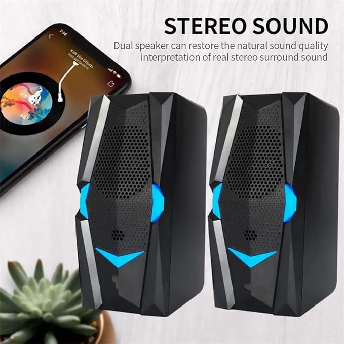 Computer Speakers for Desktop USB Wired Computer Speaker Multimedia Speaker Desktop Speaker Stereo Sound Effect Independent Volume Control for PC Laptop