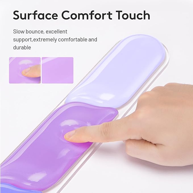 Gel Keyboard Wrist Rest Pad Set Ergonomic Keyboard Mouse Wrist Support for Typing Pain Relief Upgrade Wrist Rest Support Pad Purple Color Block