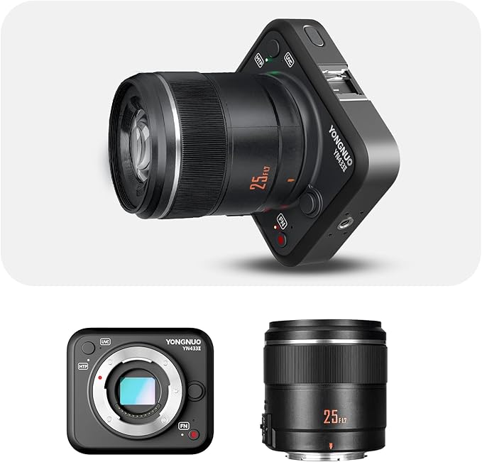 YONGNUO YN433 II 4K Live Streaming Camera w/ 25mm F1.7 Lens Interchangeable M43 Micro Four Thirds Support Android System for Panasonic LUMIX Professional Camera Lens