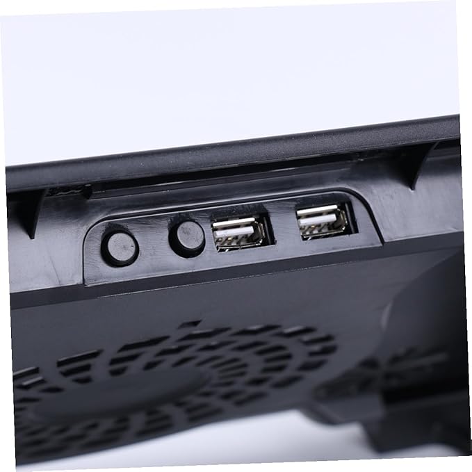 USB Laptop Cooling Stand 5 Fans Cooler with Adjustable Multi-Angle Base Anti-Skid Heatsink Bracket for Gaming and Office Use Black