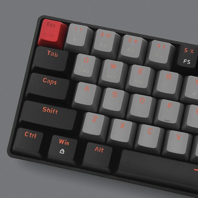 Qisan Mechanical Gaming Keyboard Dual Mode 2.4G/BT Wireless 60% Layout US Layout Blue Switch 68 Keys Computer Keyboard Gaming Pc Wireless Gaming Keyboard