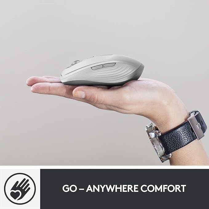 Logitech MX Anywhere 3 for Mac – Wireless Ultrafast Magnetic Scrolling Any Surface 4000DPI Sensor USB-C BluetoothMacBook Pro/AiriMaciPad Compatible - Pale Grey (Renewed)