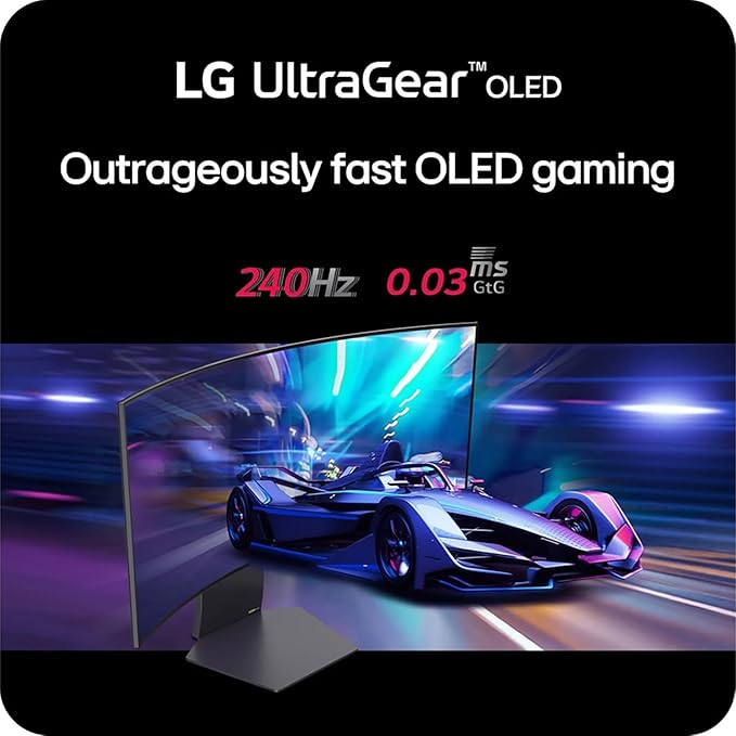 LG 39 Ultragear OLED Curved Gaming Monitor - WQHD 240Hz 0.03ms NVIDIA G-Sync Compatible 800R Curvature USB Type-C DisplayHDR True Black 400