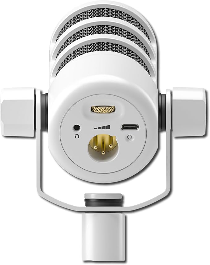 Rode PodMic USB Dynamic Broadcast Microphone with PSA1+ Microphone Boom Arm WS14 Pop Filter and Premium XLR Cable (White Bundle)