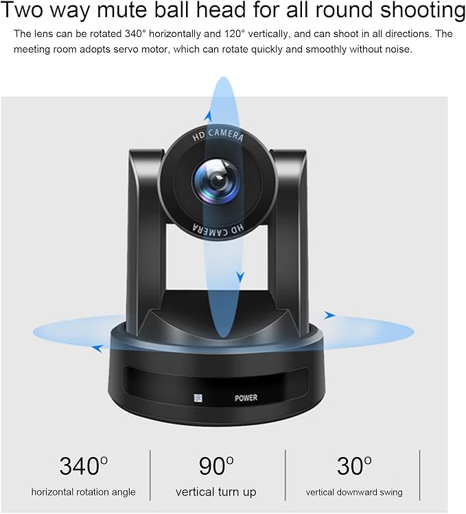 gernie 10X Optical Zoom PTZ Camera 1080P Video Conference Camera HD 1080P Web Camera Conference Room Camera for Meeting Broadcast Live Streaming Meeting Online Learn (US Plug) gernieckfiwytg1z-11