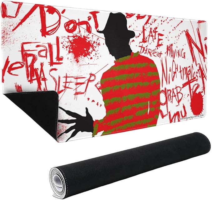 A Nightmare on Elm Street Freddy Large Gaming Mouse Pad Desk Mat with Stitched Edges Non-Slip Base for Gamer Home and Office 31.5 x 15.7