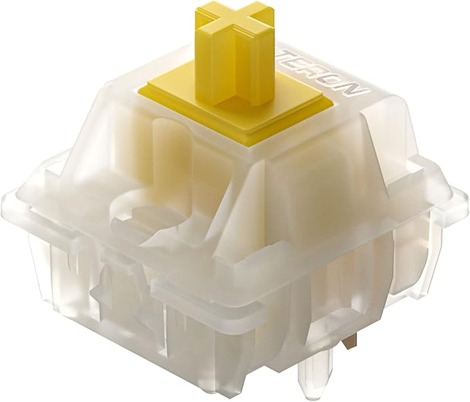 GATERON Milky Yellow Pro V2 Pre-lubed 5 Pin 50gf LED RGB Linear Switches for MX Mechanical Keyboard (110 Pcs Milky Yellow Pro V2)