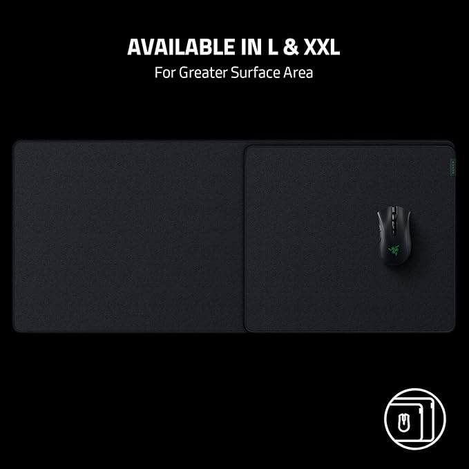 Razer Strider Hybrid Mouse Mat with a Soft Base &amp Smooth Glide: Firm Gliding Surface - Anti-Slip Base - Rollable &amp Portable - Anti-Fraying Stitched Edges - Water-Resistant - XXLarge