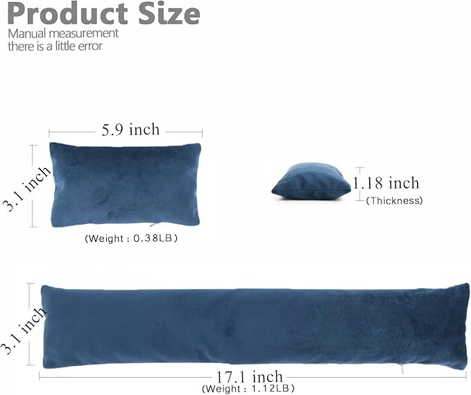 Keyboard Mouse Wrist Rest Bean Bag Set Ergonomic Wrist Rest for Keyboard and Mouse Filled Ergo Beads for Laptop Desktop Computer (Dark Blue)