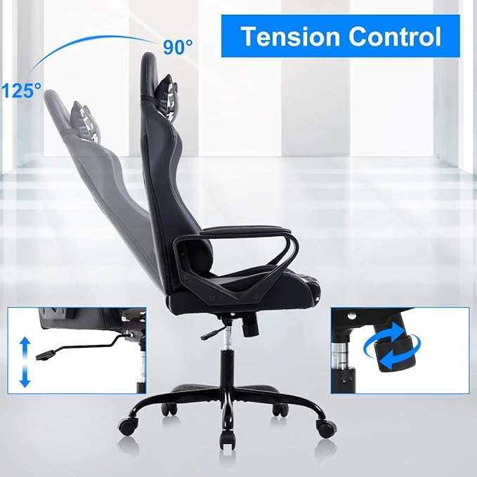 Ergonomic High Back Gaming Chair &amp Office Chair PU Leather &amp Adjustable &amp Easy Assembly &amp BIFMA Certified for Home/Office (Gray) (Camo)