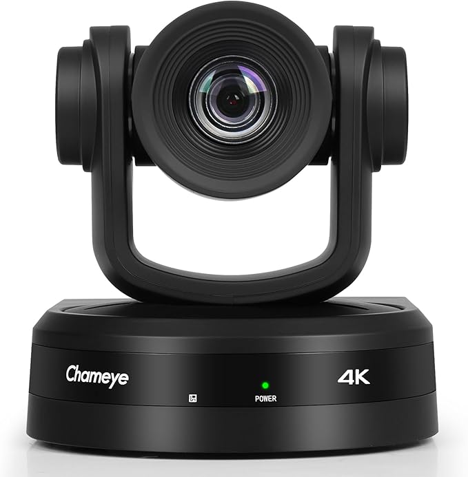 Chameye 4K UHD PTZ Conference Room Camera AI-Auto Tracking PTZ Camera 4K 10X Optical Zoom HDMI USB3.0 LAN Output for Video Conferencing Meeting Compatible with Zoom Teams Webex C410