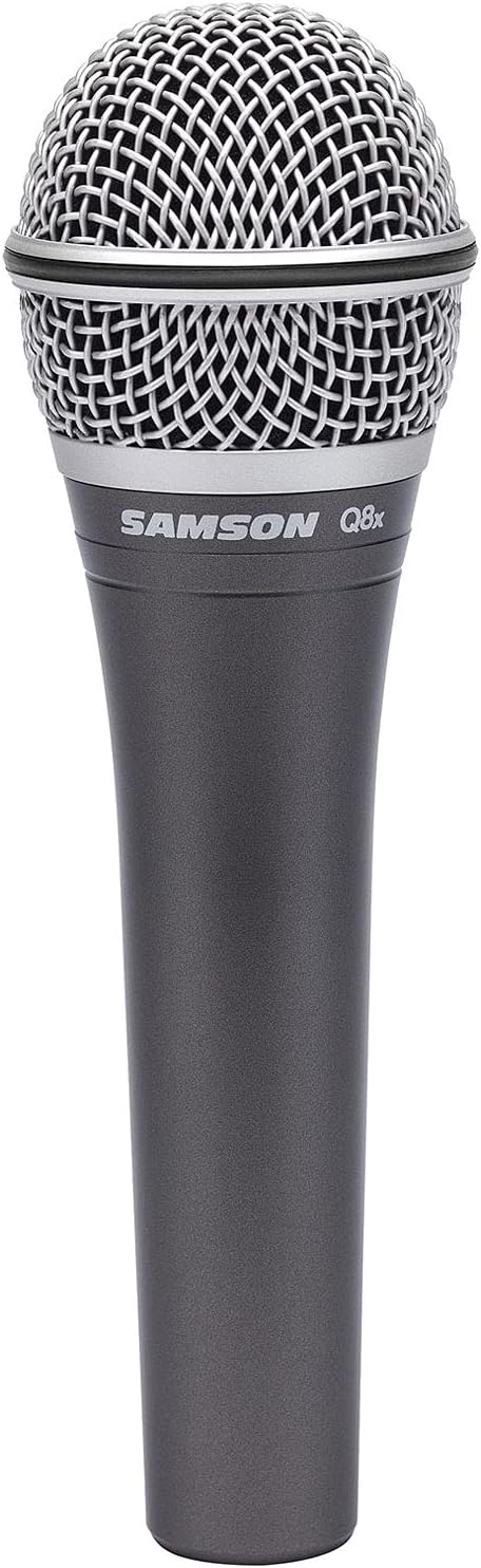SAMSON Q8x Dynamic Supercardiod Handheld Microphone Foam Windscreen Tripod Base Mic Stand Mic Cable Cloth
