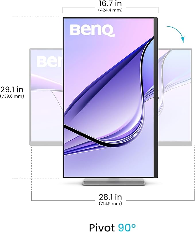 BenQ MA320U 32” 4K 3840x2160 Monitor for MacBook® Pro/Air Dual USB-C 90W Power Delivery Mac Color Match USB Hub Brightness &amp Volume Control on Mac Height &amp Tilt Adjustable Stand P3 Colo
