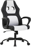 Gaming Chair PU Leather Chairs Ergonomic Office Chair Executive Computer Chairs High Back Computer Task with Lumbar Support Adjustable Height White