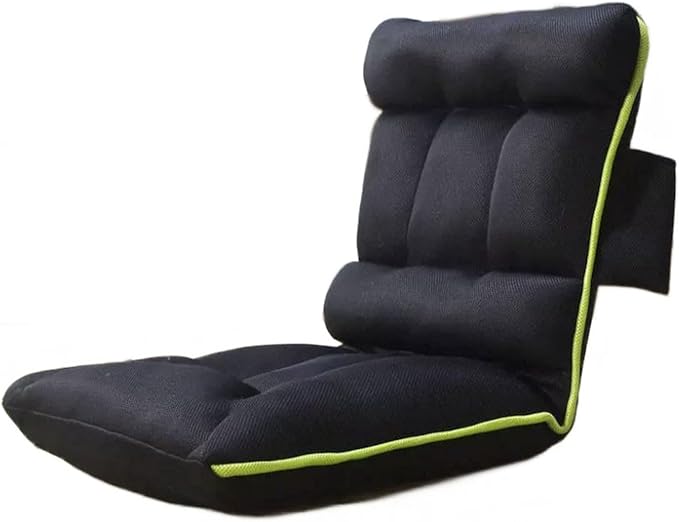 Aimeryup Adjustable Height Legless Chair Metal Foldable Detachable Fabric Cushion Back Support Floor 50X46X60CM(Size:50X46X75CMColor:A)