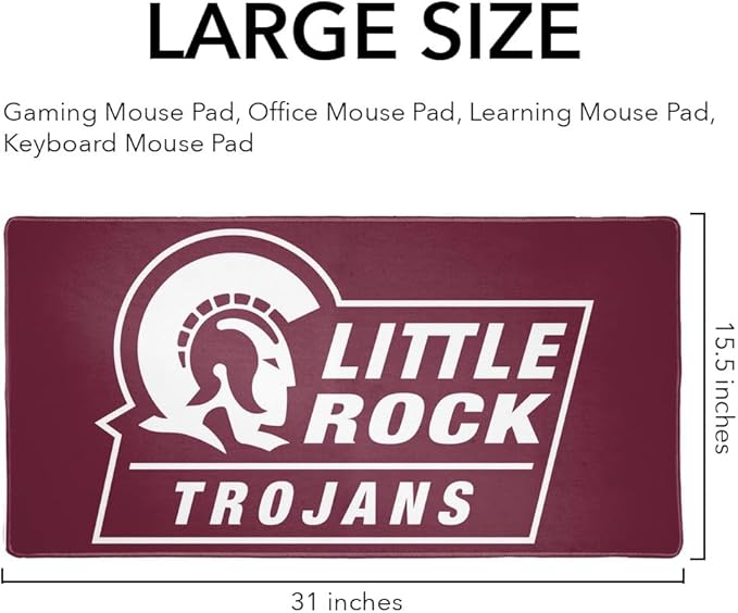University of Arkansas at Little Rock Primary Logo Large Gaming Mouse Pad Desk Mat with Stitched Edges Non-Slip Base for Gamer Home and Office 31.5 x 15.7