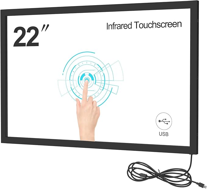Infrared Touch Frame Interactive IR Touch Overlay Panel for Education Digital Signage with USB InterfaceAluminum Alloy Touch Screen Overlay (22 inch)