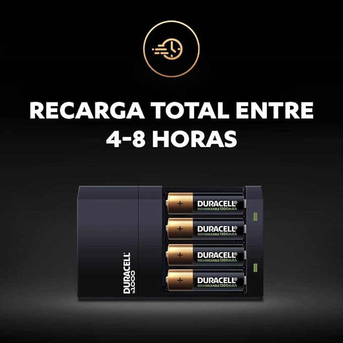 DURACELL - AA and AAA Rechargeable Battery Charger with 4 AA Batteries