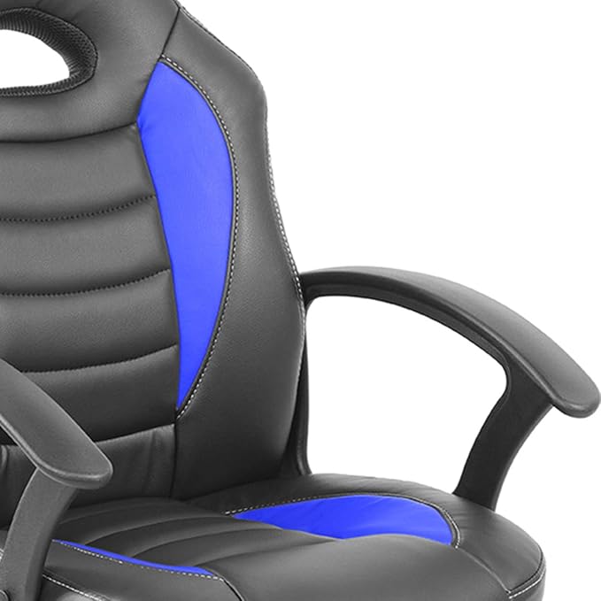 Kid's Gaming and Student Racer Chair with Wheels Lumbar Support High Back Adjustable Rolling Swivel Desk Chair (Blue)