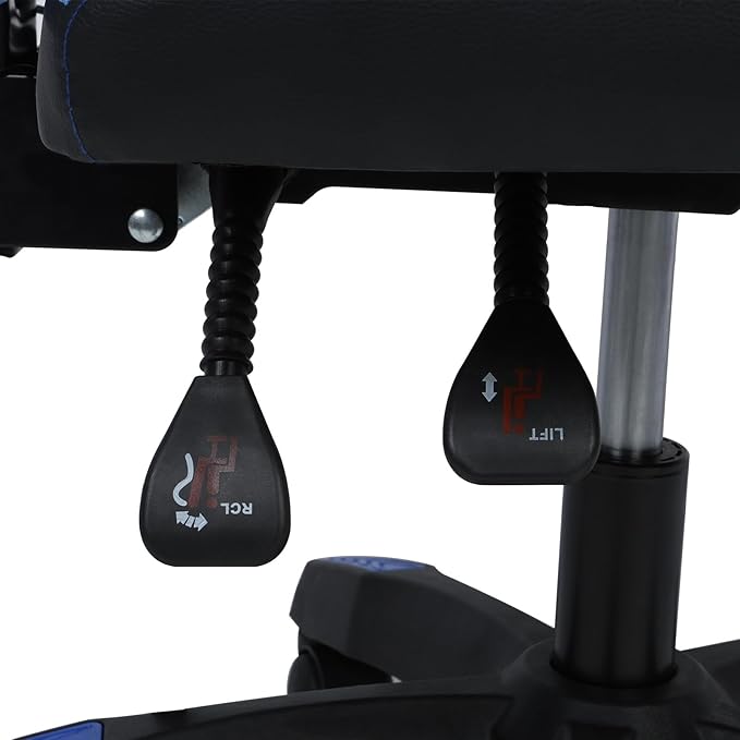 Talent Star RGB Gaming Chair with LED LightsAdjustable Ergonomic Massage Computer Gaming Chair with Footrest High Back Video Game Chair with Lumbar Support for Adults Blue