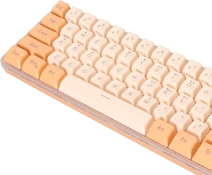 ZJchao Keyboard 61 Keys Gaming Keyboard 60 Percent RGB Compact Wired Mechanical Imitation for Typist Orange Yellow