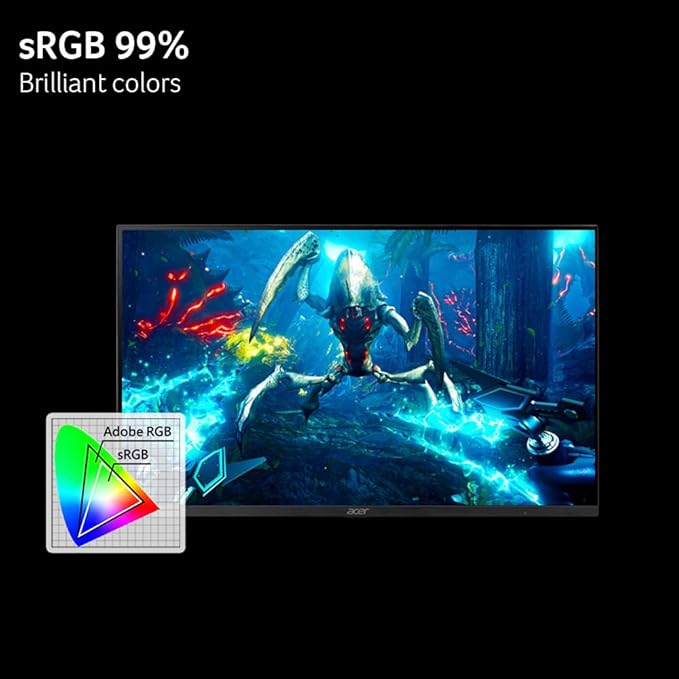 acer Nitro 27” Gaming Monitor | Full HD 1920 x 1080 | IPS | ZeroFrame | AMD FreeSync Premium | 240Hz Refresh Rate | Up to 0.5ms | sRGB 99% | 1 x Display Port 1.4 and 2 x HDMI 2.0 | KG271 W3biip