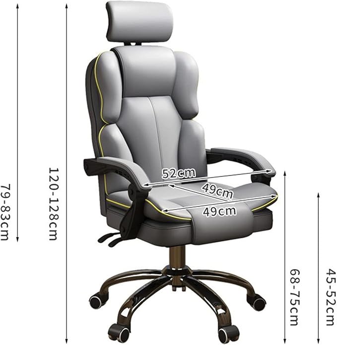 Adjustable Office Computer Chair with Armrest Computer Chair Office Household Movable Lifting Gamer Backrest Swivel(White)