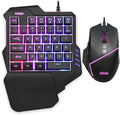 RedThunder One-Handed RGB Gaming Keyboard and Mouse Combo 35 Keys Mini Gaming Keypad 6400 DPI Mouse Portable Game Controller for PC Gamer