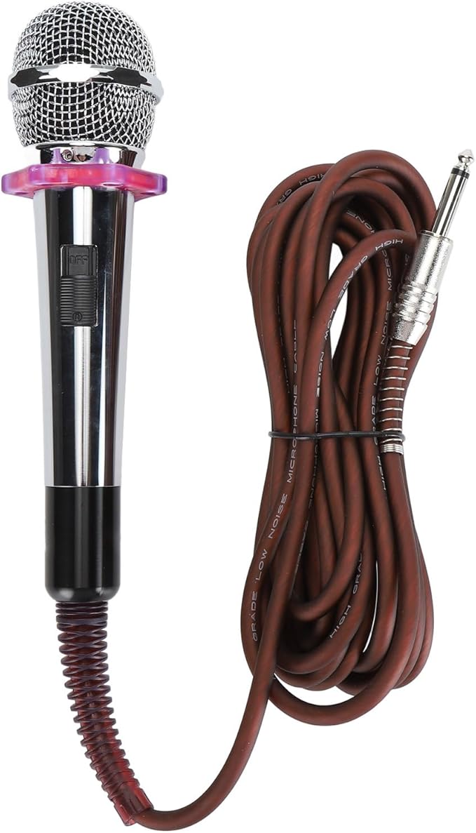 Dynamic Moving Coil Microphone Clear Sound Handheld Zinc Alloy Microphone Toughened Sound Head with Heart Shaped Pickup Design Metal Mesh Structure for Protection