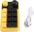 Walfront 12 Keys Mechanical Gaming Keypad Programmable One Handed Red Switch RGB Knob Keyboard for Office Gaming Music Media and More