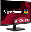 ViewSonic VS3225-2K 32 Inch QHD 1440p IPS Monitor with HDMI DisplayPort and Variable Refresh Rate for Home and Office