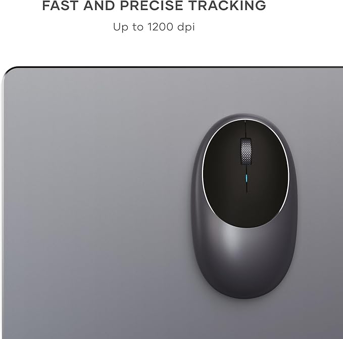 Satechi M1 Wireless Bluetooth Mouse USB-C Rechargeable Compact &amp Portable for MacBook Air/Pro M5/M4 iPad Air/Pro M5/M4/M3 iPad mini Mac mini iMac &amp Windows - Space Gray